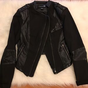 Forever 21 Mixed Media Faux Leather Jacket